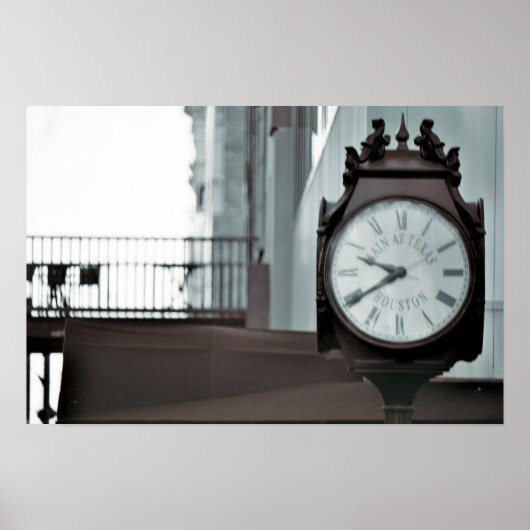 Main Street, Houston Clock Poster (Voorkant)