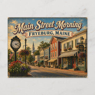 Main Street Morning Fryeburg Maine Ansichtkaart Briefkaart