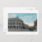 Main Street Scene met Horse Carriages en Briefkaart (Voorkant / Achterkant)