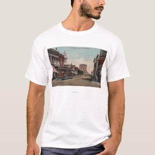 Main Street Uitzicht met Street Car T-shirt