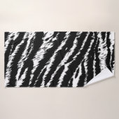 Main Tirée Abstraite Deux couleurs Zebra Stripes R (Serviette de bain)