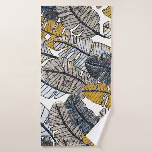 Main tirée : Feuilles tropicaux (Serviette de bain)