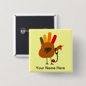 Main Turquie de badge nominatif de thanksgiving (Devant & derrière)