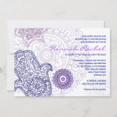 MAIN violette HAMSA MAIN DE DIEU Invitation Bat mi (Devant)