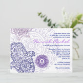 MAIN violette HAMSA MAIN DE DIEU Invitation Bat mi (Debout devant)