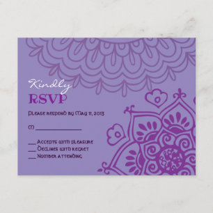 MAIN violette HEMSA main de DIEU Bat mitzvah Carte