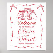Main Whimsical Mariage Affiche de bienvenue tirée (Devant)