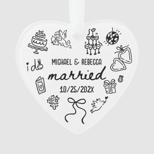 Main Whimsical Tirée Nouvelle mariée Premier Noël (devant)