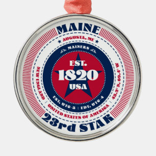 Maine 23e staat kerstversiering metalen ornament