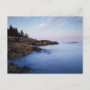 Maine, Acadia National Park, Maan ondergaand Briefkaart