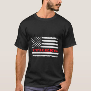 Maine Amerikaanse vlag Athene USA Patriottisch sou T-shirt