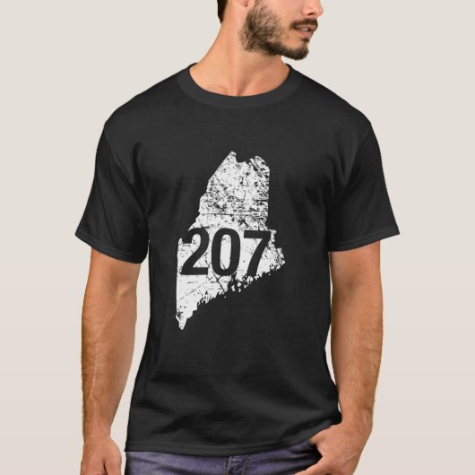Maine Area Code 207, Funny Cute Hometown Souvenir T-shirt (Voorkant)