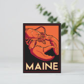Maine art deco retro reisposter briefkaart (Staand voorkant)