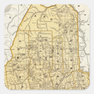 Maine Atlas Map Vierkante Sticker