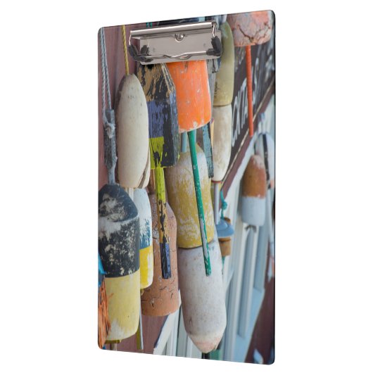 Maine, Bar Harbour. Kleurrijke kreeftenvangboeien Klembord (Links)