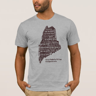 Maine beer map t-shirt