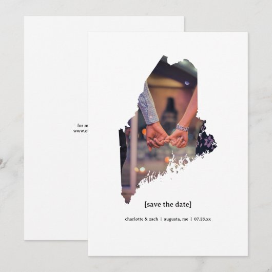 Maine Bewaar de datum Fotokaart Save The Date (Voorkant / Achterkant)