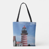 Maine Bicentennial West Quoddy Head vuurtoren Draagtas (Achterkant)