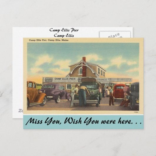 Maine, Camp Ellis Pier Briefkaart (Voorkant / Achterkant)