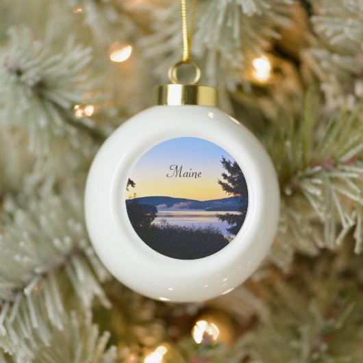 Maine Ceramic Ball Orname Keramische Bal Ornament (Boom)