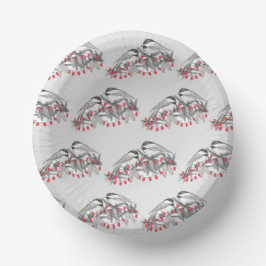 Maine Chickadee Vogel Winter Kerstvakantie Sneeuw Papieren Kommen