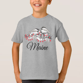 Maine Chickadee Vogel Winter Kerstvakantie Sneeuw T-shirt