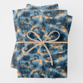 Maine Christmas Village bedekt met sneeuw Inpakpapier Vel (In situ)