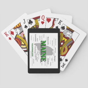 Maine Cities and Towns State Pride Map Pokerkaarten