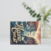  Maine Coast Boats & Cliffs Briefkaart (Staand voorkant)