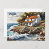 Maine Coast Waterverf reizen Briefkaart (Voorkant / Achterkant)