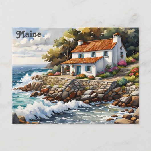 Maine Coast Waterverf reizen Briefkaart (Voorkant)