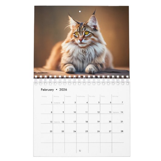 Maine Coon Calendrier Chat Digital AI Paint (Feb 2026)