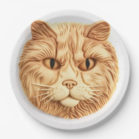 Maine Coon Cat 3D geïnspireerd Papieren Bordje (Voorkant)