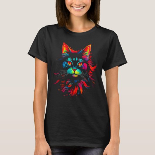 Maine Coon Cat Art T-shirt (Voorkant)