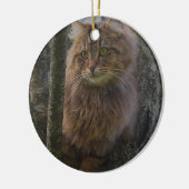 Maine Coon Cat - Boomkat Keramisch Ornament (Links)