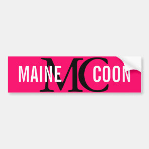 Maine Coon Cat Breed Monogram Bumpersticker