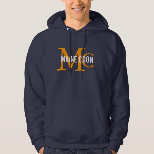 Maine Coon Cat Breed Monogram Hoodie (Voorkant)