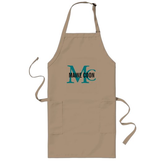 Maine Coon Cat Breed Monogram Lang Schort (Voorkant)