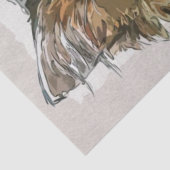 Maine Coon Cat Breed Waterverf Schets Tissuepapier (Detail)