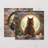 Maine Coon cat - Carte de vacances de Pâques (Devant / Derrière)