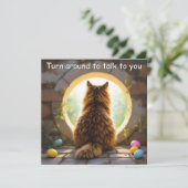 Maine Coon cat - Carte de vacances de Pâques (Debout devant)