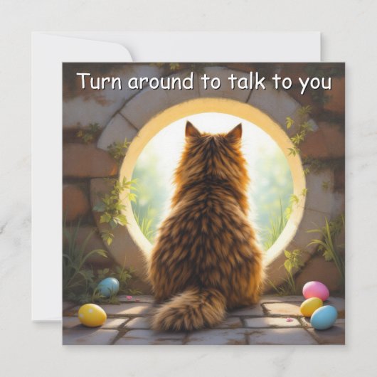 Maine Coon cat - Carte de vacances de Pâques (Devant)