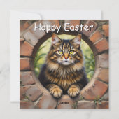 Maine Coon cat - Carte de vacances de Pâques (Dos)