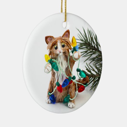 Maine Coon Cat Ceramic Ornament (Rechts)