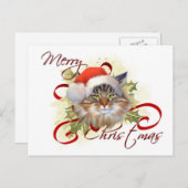 Maine Coon Cat Christmas Briefkaart (Voorkant / Achterkant)