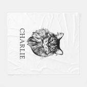 Maine Coon Cat gepersonaliseerde tekening Fleece Deken (Voorkant (Horizontaal))