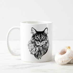 Maine Coon Cat gepersonaliseerde tekening Koffiemok