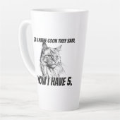 Maine Coon Cat grappig zwart-wit gepersonaliseerd Latte Mok (Linkerhoek)