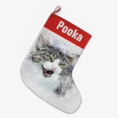  Maine Coon Cat Grote Kerstsok (Voorkant (Hangend))