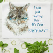 Maine Coon Cat HAPPY Birthday handdoek (Gevouwen)